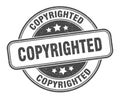 copyrighted stamp. copyrighted round grunge sign. Royalty Free Stock Photo