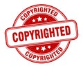 copyrighted stamp. copyrighted round grunge sign. Royalty Free Stock Photo
