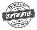 copyrighted stamp. copyrighted round grunge sign. Royalty Free Stock Photo
