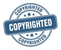 copyrighted stamp. copyrighted round grunge sign. Royalty Free Stock Photo