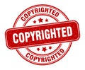 copyrighted stamp. copyrighted round grunge sign. Royalty Free Stock Photo