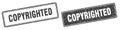 Copyrighted stamp set. copyrighted square grunge sign Royalty Free Stock Photo