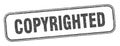 copyrighted stamp. copyrighted square grunge sign. Royalty Free Stock Photo