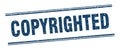 copyrighted stamp. copyrighted square grunge sign. Royalty Free Stock Photo