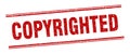 copyrighted stamp. copyrighted square grunge sign. Royalty Free Stock Photo