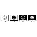 Copyrighting icon vector set. copy writing illustration sign collection. write symbol or logo.