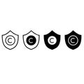 Copyrighting icon vector set. copy writing illustration sign collection. write symbol or logo.