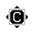 Black solid icon for Copyrights, ownership and author