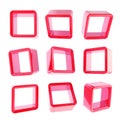 Copyspace cube square shelf boxes isolated