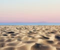 Copyspace with landscape of sand on beach shore and twilight sky on the coast of Jutland in Loekken, Denmark. Sandy