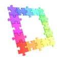 Copyspace puzzle frame made of jigsaw pieces Royalty Free Stock Photo