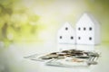 Copyspace of save money for house concept on blurred background. Royalty Free Stock Photo