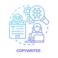 Copywriter blue gradient concept icon