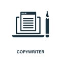 Copywriter icon. Monochrome simple Copywriter icon for templates, web design and infographics