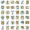 Copywriter icons set vector flat