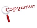 Copywriter with magnifying glass Royalty Free Stock Photo