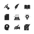 Copywriting black icons