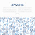 Copywriting concept with thin line icons