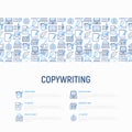 Copywriting concept with thin line icons