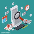 Copywriting, editing, journalism, publication vector concept