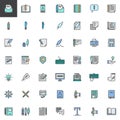 Copywriting filled outline icons set Royalty Free Stock Photo