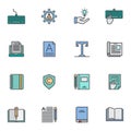 Copywriting filled outline icons set Royalty Free Stock Photo