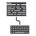 Copywriting glyph icon, seo and development,