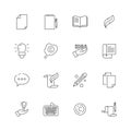Copywriting icon. Writing creative articles book pen symbols blogging writers vector thin line pictures
