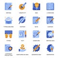 Copywriting icons set in flat style.