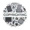 Copywriting isolated icon, creative writing, education and content management