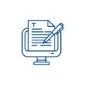 Copywriting line icon concept. Copywriting flat vector symbol, sign, outline illustration.