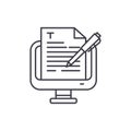 Copywriting line icon concept. Copywriting vector linear illustration, symbol, sign