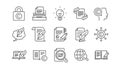 Copywriting line icons. Copyright, Typewriter and Feedback. Linear icon set. Vector