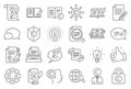 Copywriting line icons. Copyright, Typewriter. Vector
