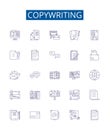 Copywriting line icons signs set. Design collection of Copywriting, Writing, Content, Creativity, Advertising, Scripting