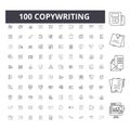 Copywriting line icons, signs, vector set, outline illustration concept Royalty Free Stock Photo