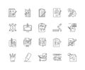 Copywriting line icons, signs, vector set, outline illustration concept Royalty Free Stock Photo