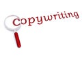 Copywriting with magnifying glass Royalty Free Stock Photo
