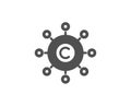 Copywriting network simple icon. Copyright sign.