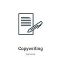 Copywriting outline vector icon. Thin line black copywriting icon, flat vector simple element illustration from editable general