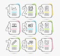 Copywriting, Quick tips and Product knowledge icons. File, Website education and Diagram signs. Vector