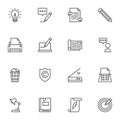 Copywriting related line icons set Royalty Free Stock Photo