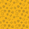 Copywriting and Rewriting vector yellow seamless pattern Royalty Free Stock Photo