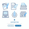 Copywriting thin line icons set