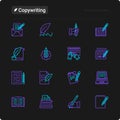 Copywriting thin line icons set