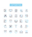 Copywriting vector line icons set. Copy, Writing, Copywriter, Freelance, Content, Creative, Article illustration outline