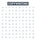 Copywriting vector line icons set. Copy, Writing, Copywriter, Freelance, Content, Creative, Article illustration outline