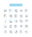 Copywriting vector line icons set. Copy, Writing, Copywriter, Freelance, Content, Creative, Article illustration outline