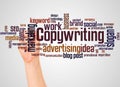 Copywriting word cloud and hand with marker concept Royalty Free Stock Photo