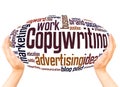 Copywriting word cloud hand sphere concept Royalty Free Stock Photo